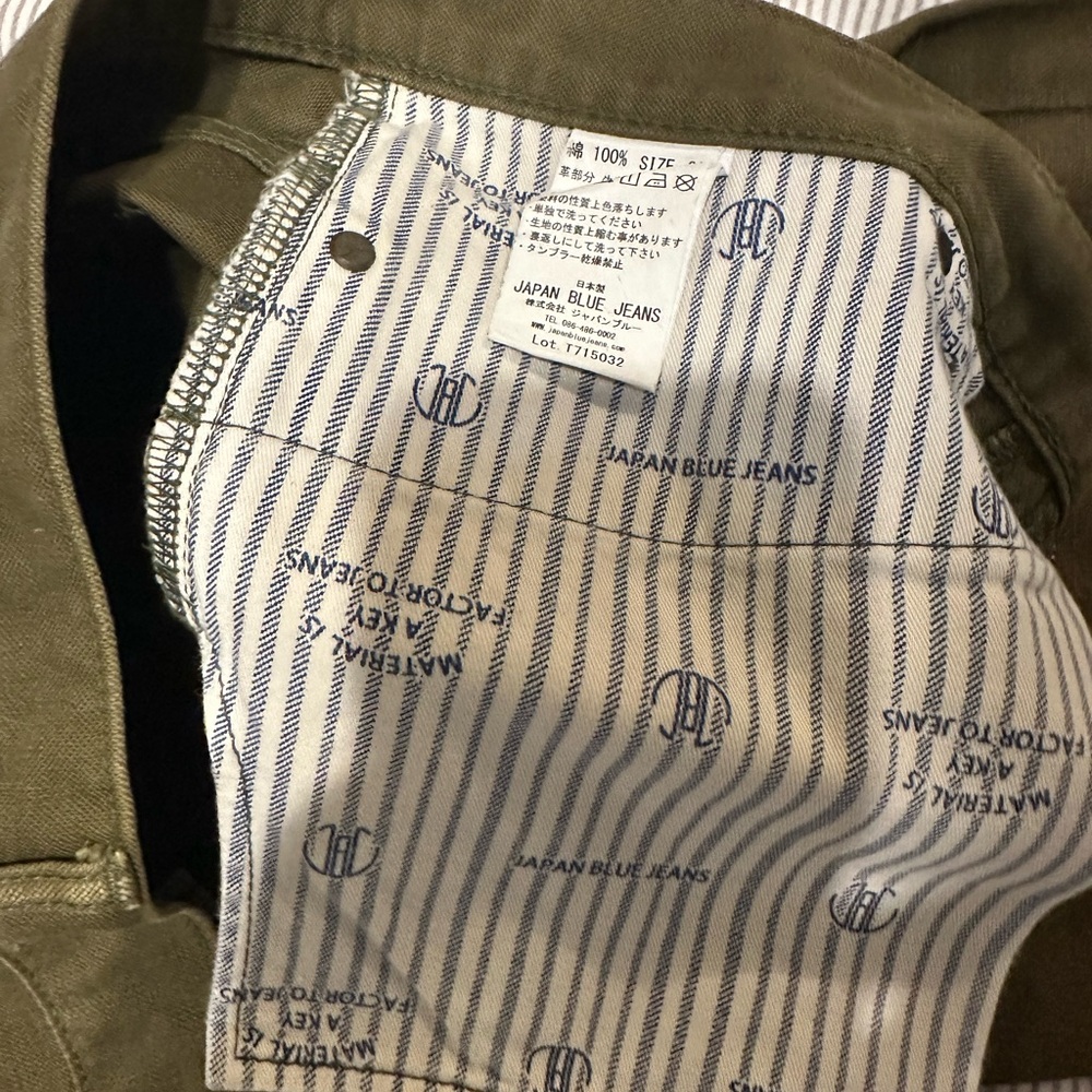 Men's Japan Blue Olive Chinos - Picture 5 of 5